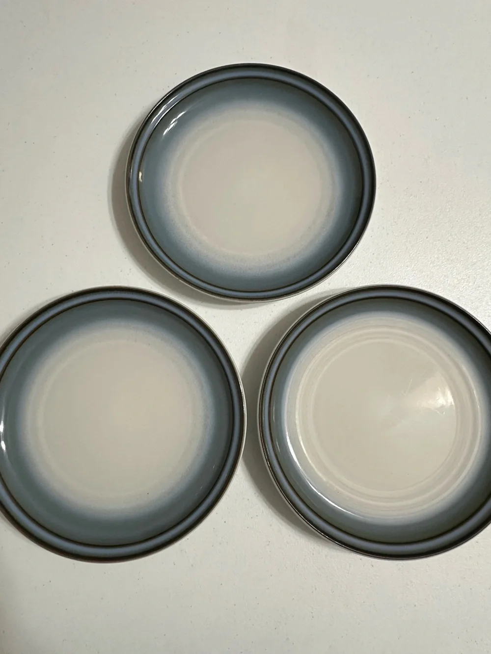 Noritake Gray-Blue Ombre Ceramic Dinner Plates - Set of 3